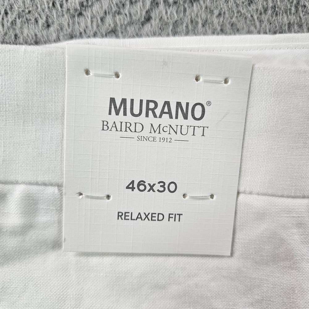 $115 NEW Baird Mcnutt Murano Linen‎ Pants Men 46 x 30 Relaxed Fit White